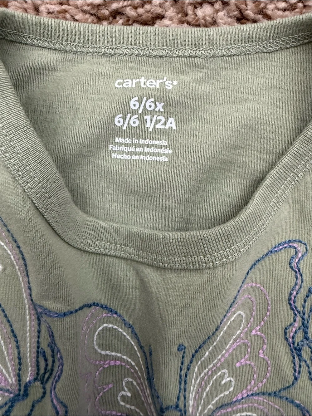Carter’s Girls Embroidered Butterfly Tie-Front Shirt Size 6/6X